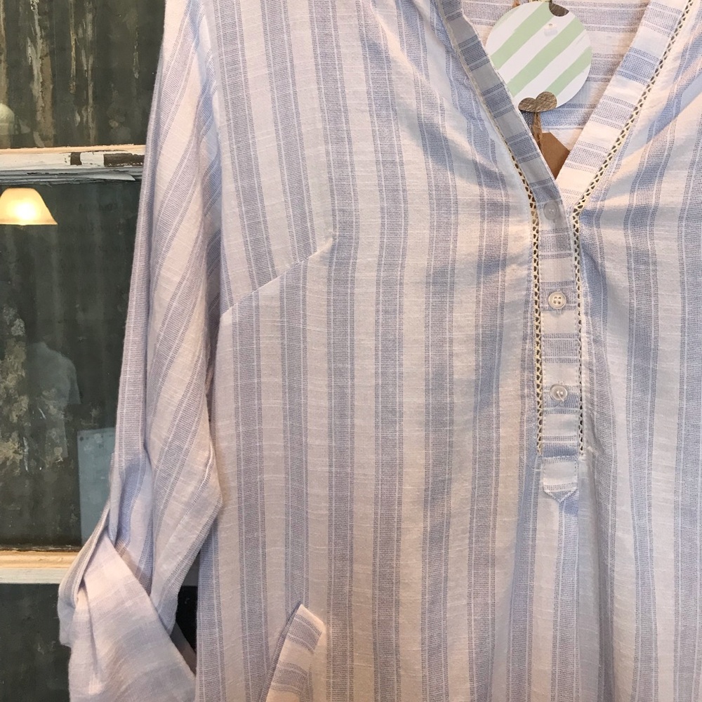 Pen stripe shirt dress